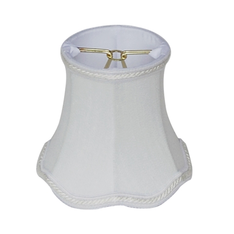 Scallops Bell (Braided Trim) --Candelabra Clip --ES/C--Off White - Click Image to Close