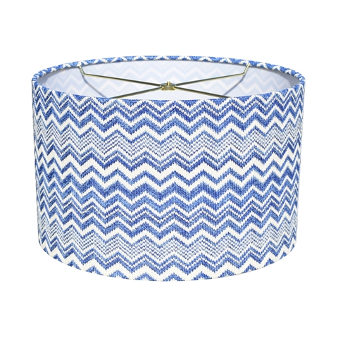 Drum Zigzag Shade--YDE--Blue White - Click Image to Close