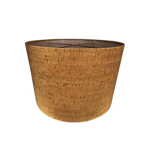 Natural Cork Drum rolled edge shade --Cork Light Peach--YDE